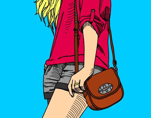 Dibujo Chica con bolso pintado por morenita23