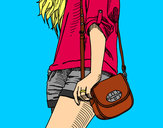 Dibujo Chica con bolso pintado por morenita23