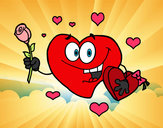 Dibujo Corazón con caja de bombones pintado por jasle