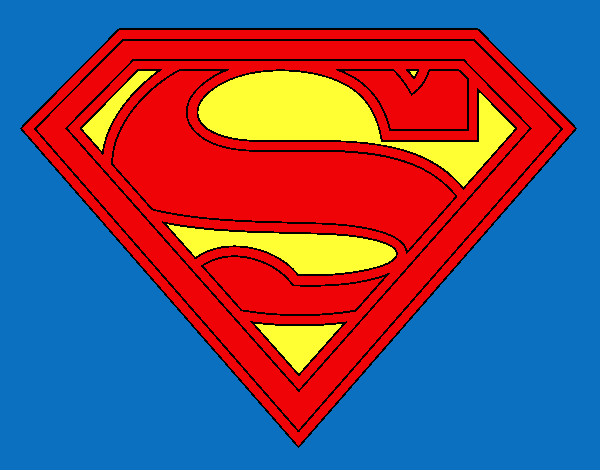 Dibujo Escudo de Superman pintado por charito