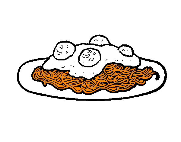 Dibujo Espaguetis con carne pintado por Reyale