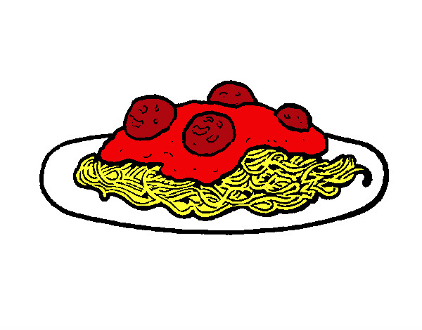Dibujo Espaguetis con carne pintado por Unao