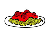 Dibujo Espaguetis con carne pintado por Unao