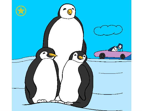 Dibujo Familia pingüino pintado por jasle