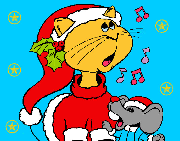 Gato y ratón navideños