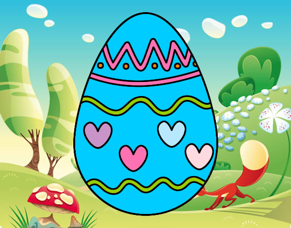 Dibujo Huevo con corazones pintado por ARIC