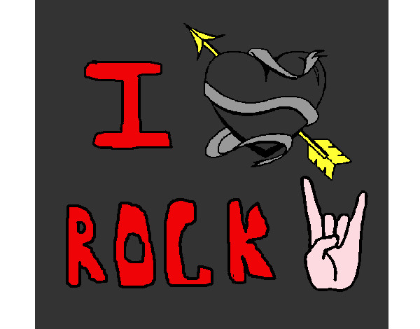 Dibujo I love rock pintado por tsukurumi