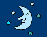 Dibujo Luna con estrellas pintado por juandejesu