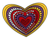 Dibujo Mandala corazón pintado por elihu