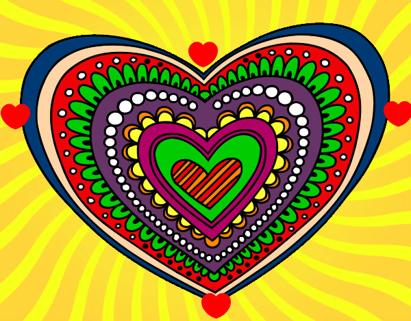 Dibujo Mandala corazón pintado por Violedavid