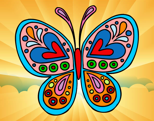 Dibujo Mandala mariposa pintado por ARIC