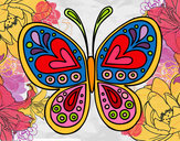 Dibujo Mandala mariposa pintado por rosa-toro