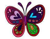 Dibujo Mandala mariposa pintado por sopia