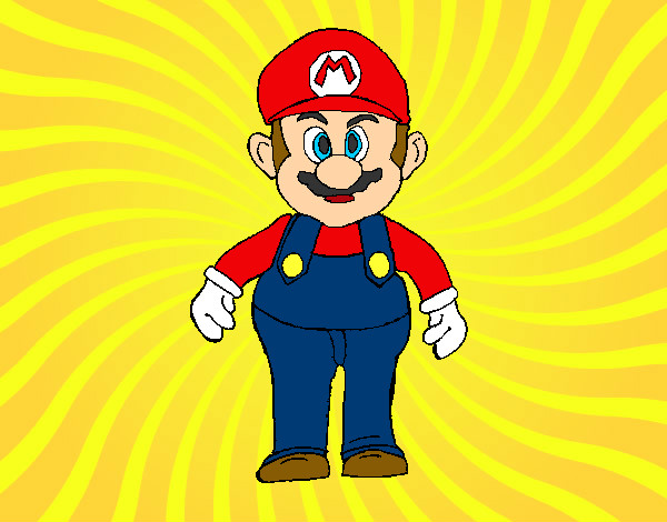 Dibujo Mario pintado por superbea