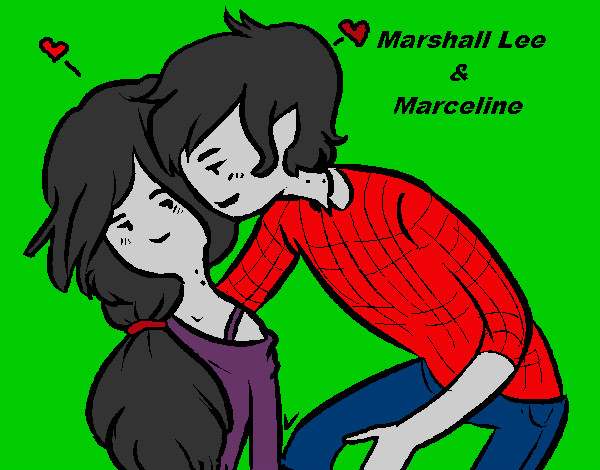 Dibujo Marshall Lee y Marceline pintado por jazquelin