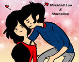 Dibujo Marshall Lee y Marceline pintado por nadiita
