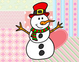 Dibujo Muñeco de nieve con sombrero pintado por katherin12