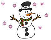 Dibujo Muñeco de nieve con sombrero pintado por marirr