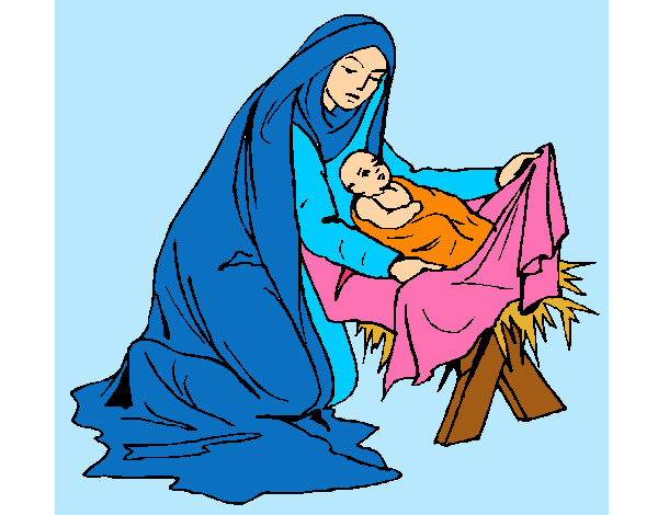 Dibujo Nacimiento del niño Jesús pintado por morenita23