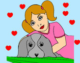 Dibujo Niña abrazando a su perro pintado por Ala03