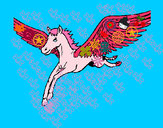 Dibujo Pegaso al vuelo pintado por unicorn