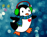Dibujo Pingüino con bufanda pintado por naomivalde