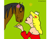 Dibujo Princesa y caballo pintado por jasle