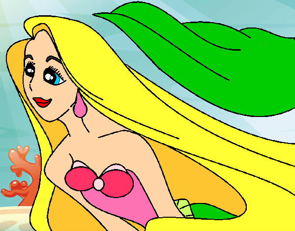 Dibujo Sirenita Ariel pintado por ladyandrea
