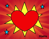 Dibujo Sol en forma de corazón pintado por jackelinee