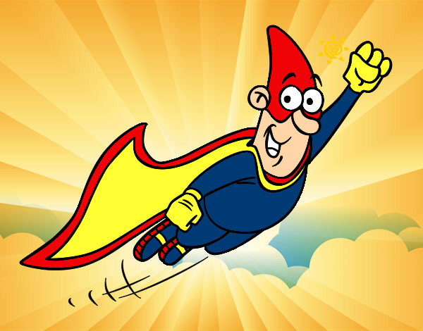 Dibujo Súper héroe volando pintado por hilary123