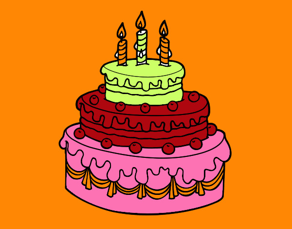 Dibujo Tarta de cumpleaños pintado por HUGO2008