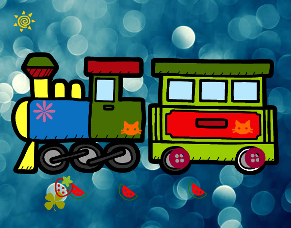 Dibujo Tren alegre pintado por diegohum