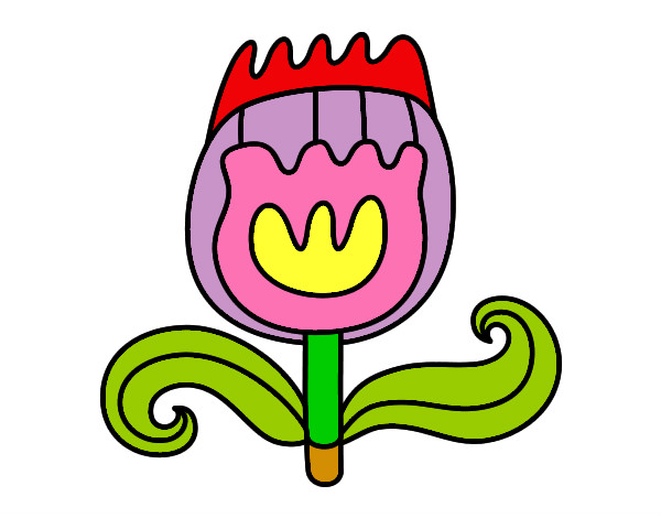 Dibujo Tulipán doble pintado por Twiti 