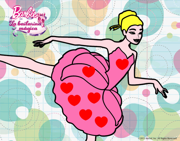 Dibujo Barbie en primer arabesque pintado por leidybello