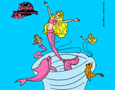 Dibujo Barbie sirena contenta pintado por natimar