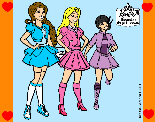 Dibujo Barbie y sus compañeros de equipo pintado por lokita10