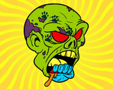 Dibujo Cabeza de zombi pintado por jeroG