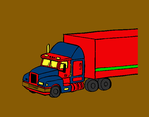 Dibujo Camión tráiler pintado por pacocarpa