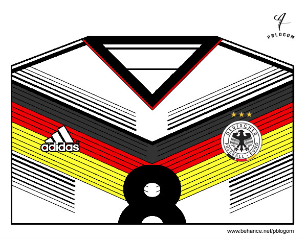 Dibujo Camiseta del mundial de fútbol 2014 de Alemania pintado por dayesty