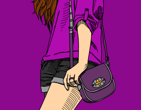 Dibujo Chica con bolso pintado por alitosis