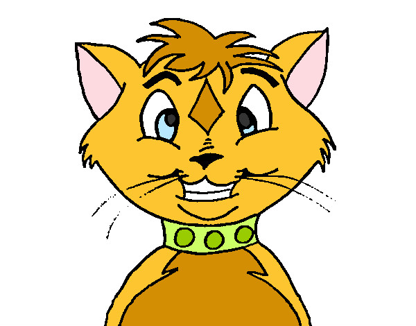 Dibujo Gato con collar pintado por Mirly