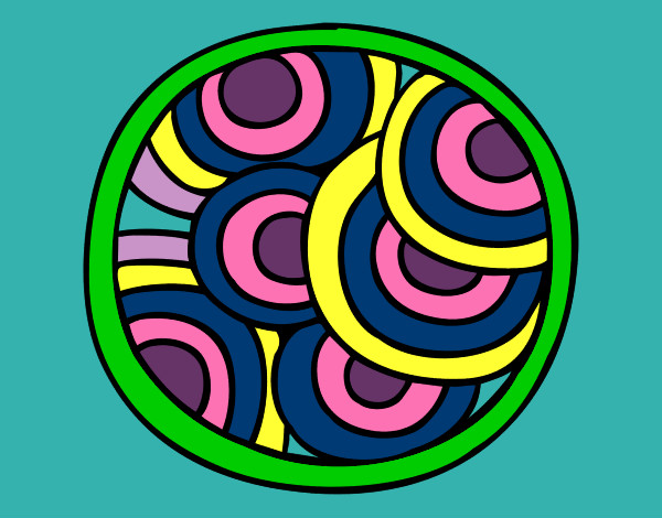 Dibujo Mandala circular pintado por locaa