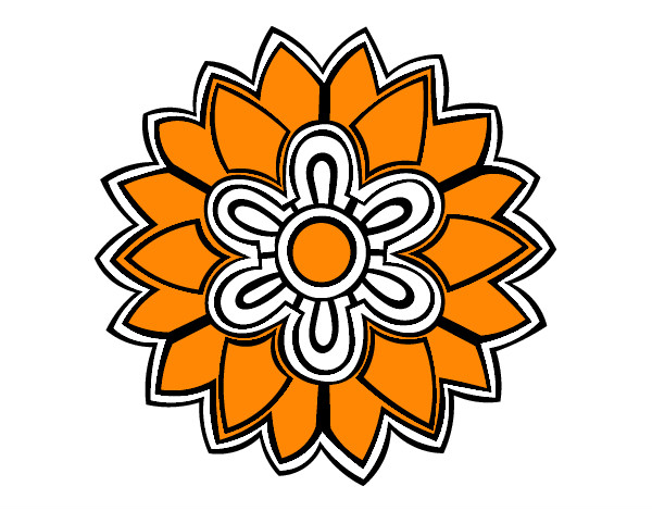 Dibujo Mándala con forma de flor weiss pintado por elihu