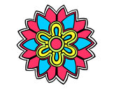 Dibujo Mándala con forma de flor weiss pintado por puchita