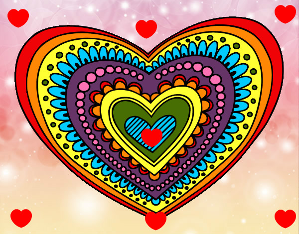 Dibujo Mandala corazón pintado por Ala03