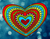 Dibujo Mandala corazón pintado por puchita