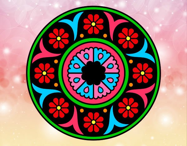 Dibujo Mandala flor pintado por puchita