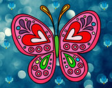 Dibujo Mandala mariposa pintado por abriovalle
