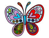 Dibujo Mandala mariposa pintado por angelikama