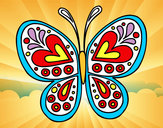 Dibujo Mandala mariposa pintado por puchita